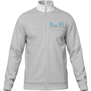 White Grid-Patterned Track Jacket